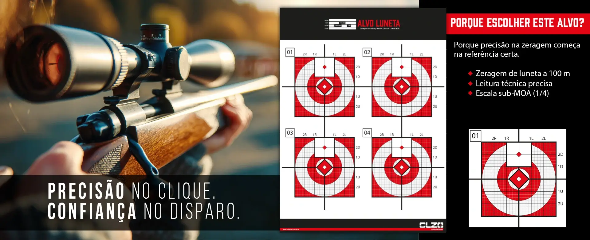 Lançamento Zeragem Luneta 100 Metros